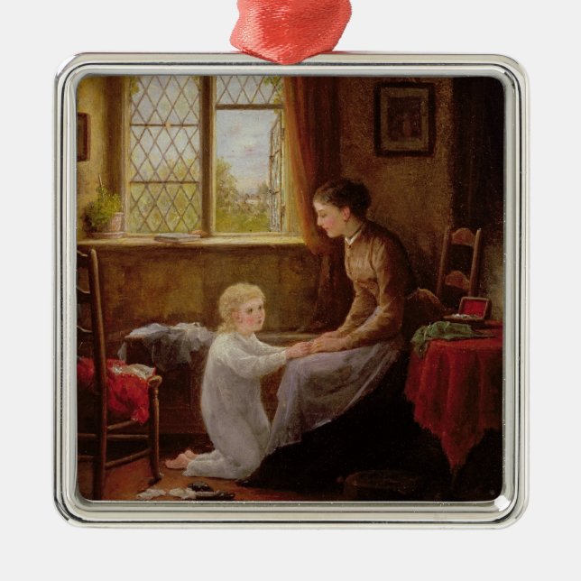 Bedtime, 1890 (oil on panel) metal ornament (Front)