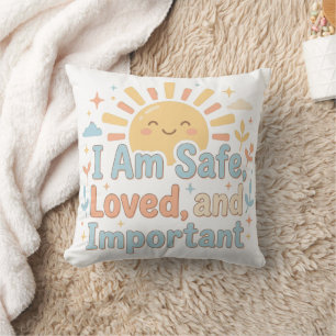 Bedtime Comfort Message for Little Dreamers Throw Pillow