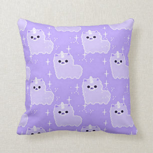 Bedtime Fluffy Fantasy Unicorn Sparkles Throw Pillow
