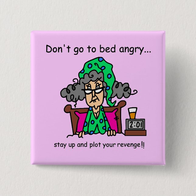 Bedtime Humour 2 Inch Square Button (Front)