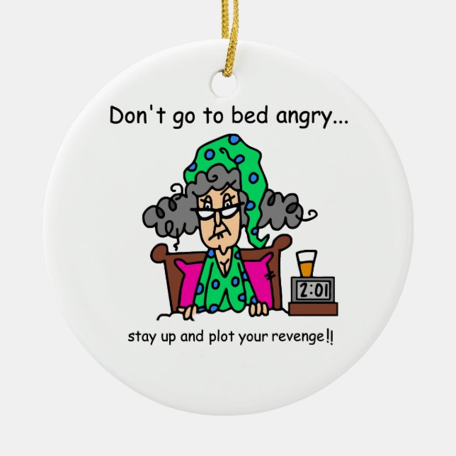 Bedtime Humour Ceramic Ornament (Front)