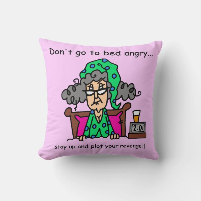 Bedtime Humour Throw Pillow (Front)