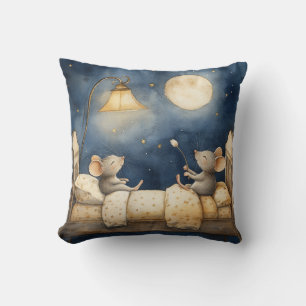 Bedtime Mice Throw Pillow