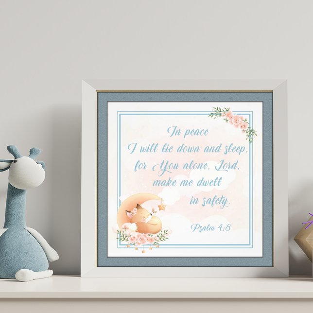 Bedtime Prayer for Kids Room Bible Verse Psalm Photo Print (Creator Uploaded)