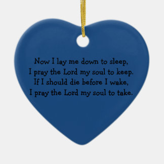 Bedtime Prayer Now I Lay Me Down to Sleep Ceramic Ornament