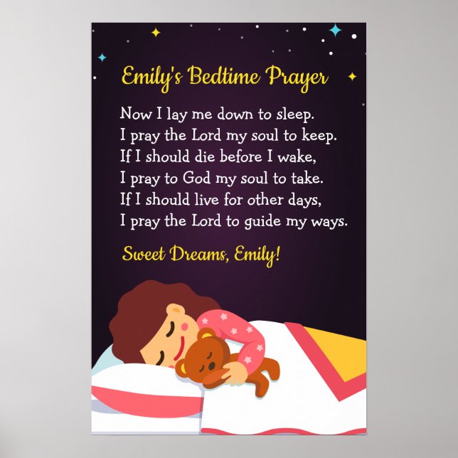 Bedtime Prayer Poster (Front)