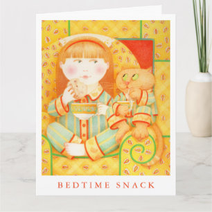 BEDTIME SNACK Big Greeting Card 