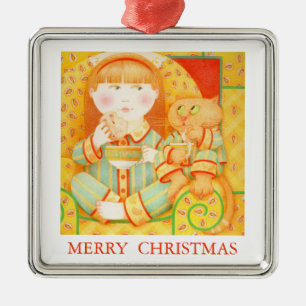 BEDTIME SNACK Premium Ornament + Text / White