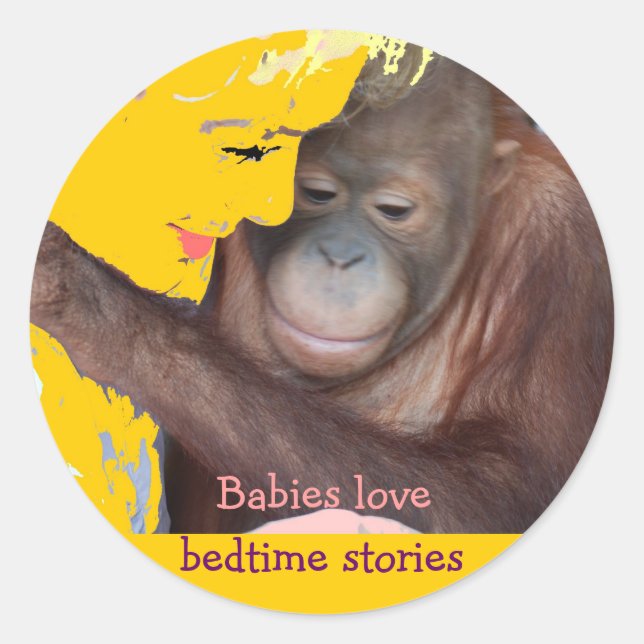 Bedtime Stories for Baby Classic Round Sticker (Front)