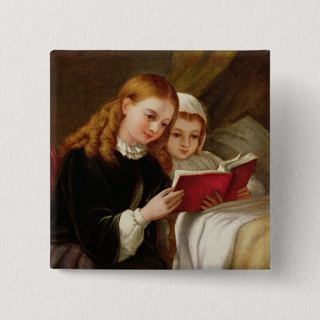 Bedtime Story 2 Inch Square Button (Front)