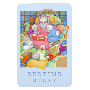 BEDTIME STORY 4x6 Flexible Magnet - Blue