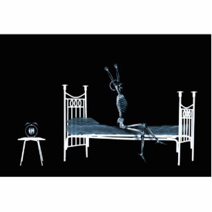 Bedtime X-Ray Skeleton Black Blue Standing Photo Sculpture