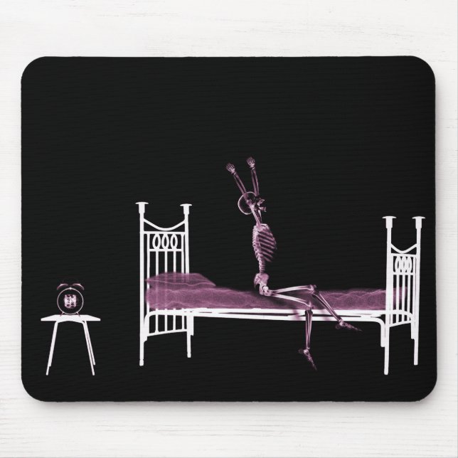 Bedtime X-Ray Skeleton Pink Mouse Pad (Front)