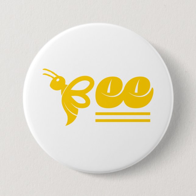 Bee 3 Inch Round Button (Front)