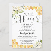 Bee A Little Honey Baby Shower Invitation