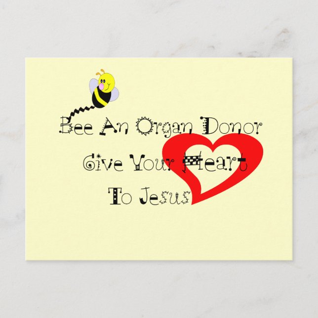 Bee A Organ Donor Postcard (Front)