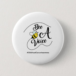 Bee A Voice Childhood Cancer Awareness 2 Inch Round Button