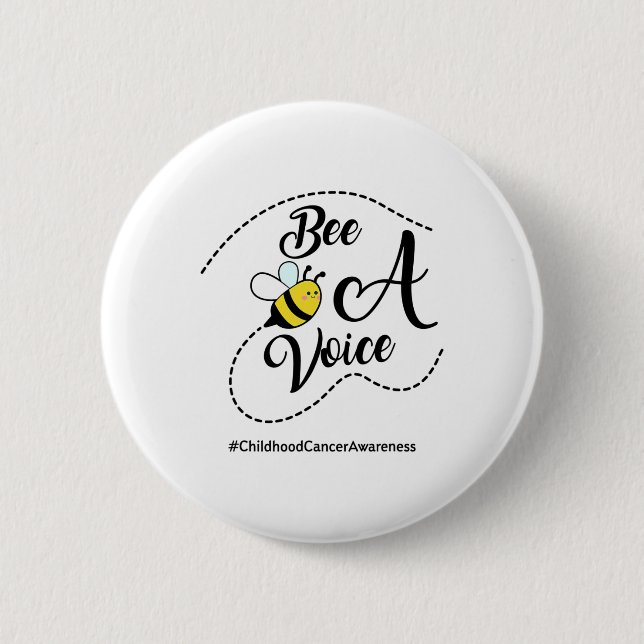 Bee A Voice Childhood Cancer Awareness  2 Inch Round Button (Front)