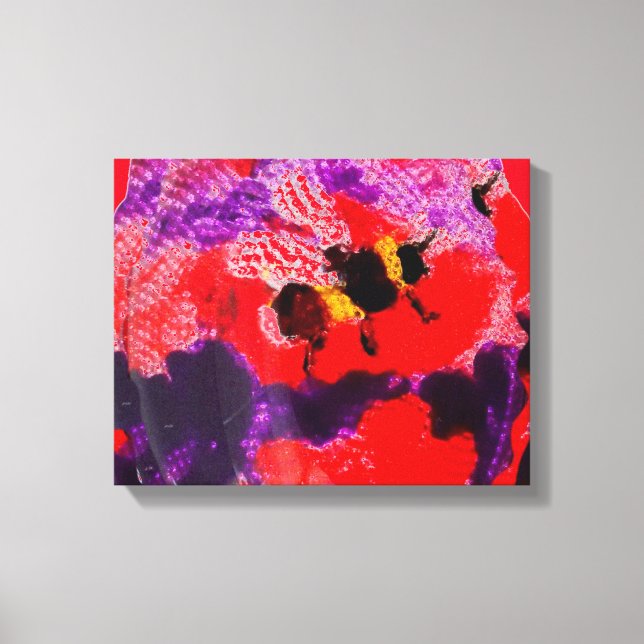 Bee Abstract Colourful Bug Art Canvas Print (Front)