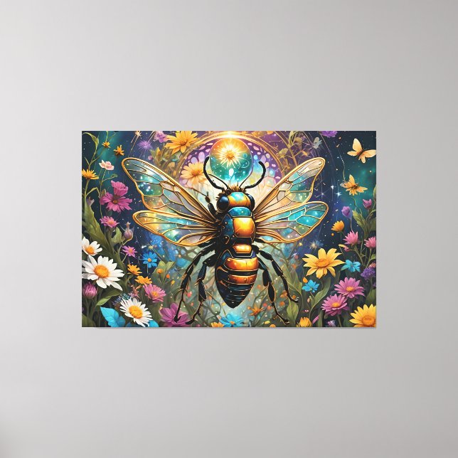 Bee ai art Stretched Canvas Print (Front)