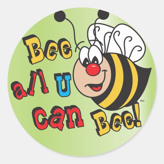Bee All You Can Bee Classic Round Sticker (Front)