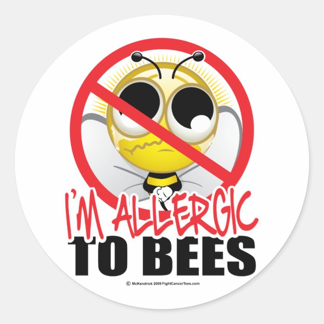 Bee Allergy Classic Round Sticker (Front)