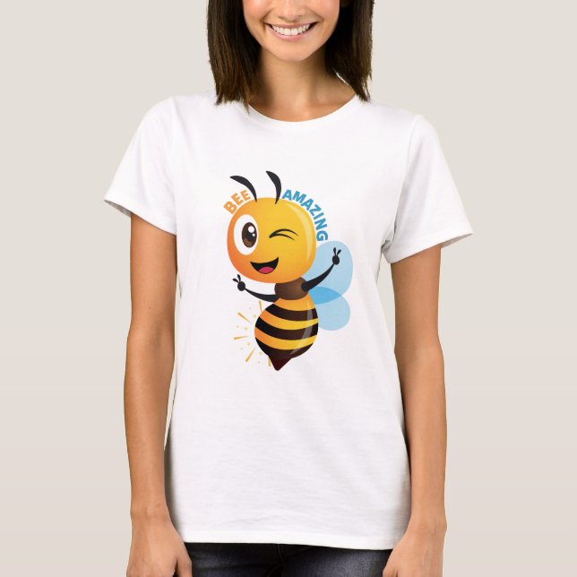 Bee Amazing T-Shirt – Cute Inspirational Honeybee  (Front)