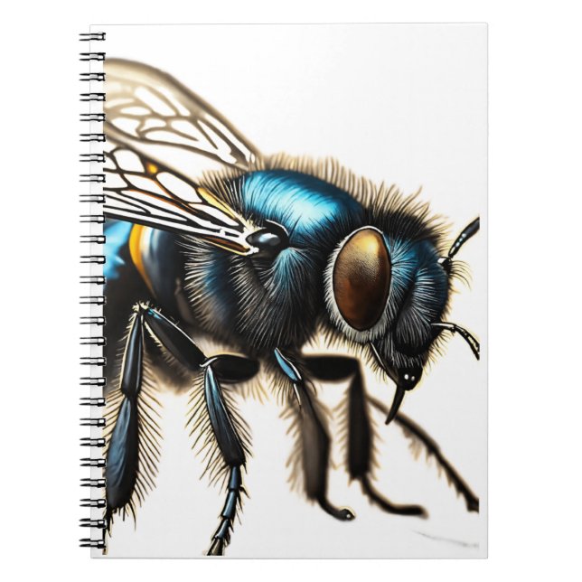 Bee Among Flies – Charcoal Sketch Notebook (Front)