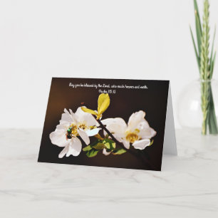 Bee and Blossoms Bible Verse Card Psalm 115:15