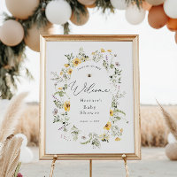 Bee and Delicate Wildflower Baby Shower Welcome