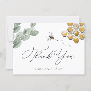 Bee and Eucalyptus Greenery Thank You