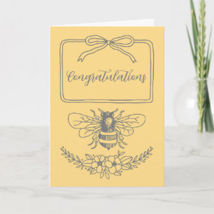 Bee and Floral "Grandma to bee" Congratulations Card
