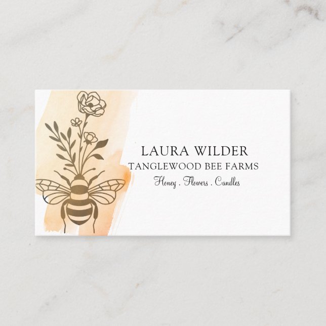 Bee And Floral Honey Products  Business Card (Front)