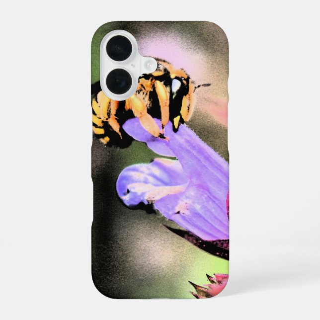 Bee and Flower iphcna iPhone 16 Case (Back)