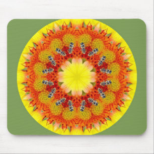 Bee and Flower Mouse Pad