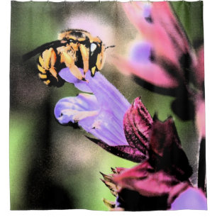 Bee and Flower sccn Shower Curtain