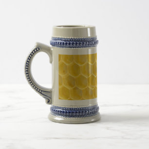bee and honeycomb beer stein