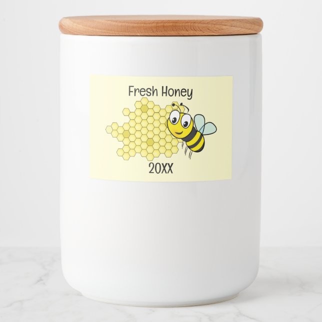 Bee and Honeycomb Design  Food Label (Front)