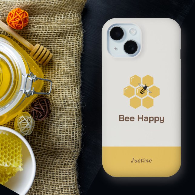 Bee and Honeycomb iPhone 15 Case (Bee and Honeycomb Phone Case)