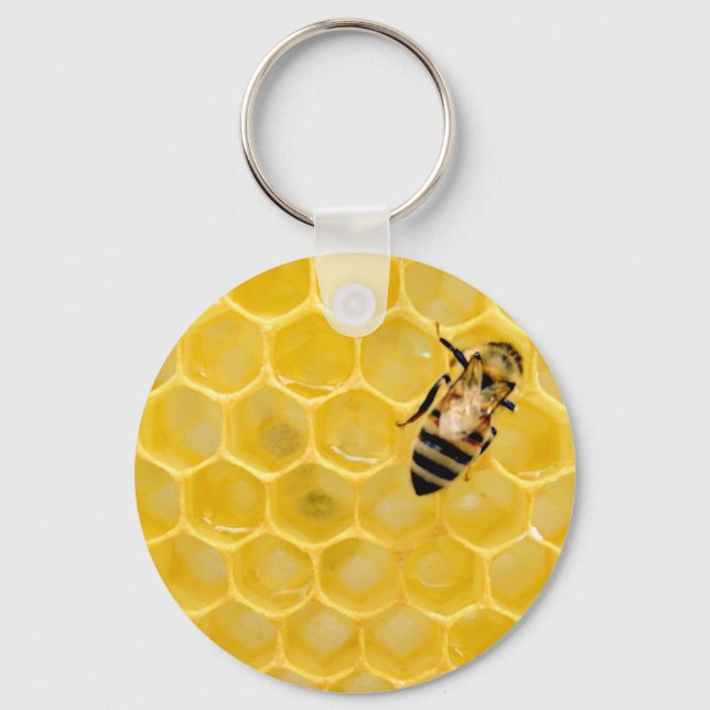 bee and honeycomb keychain (Front)