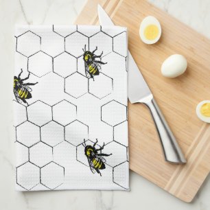 Bee and Honeycomb Kitchen Towel