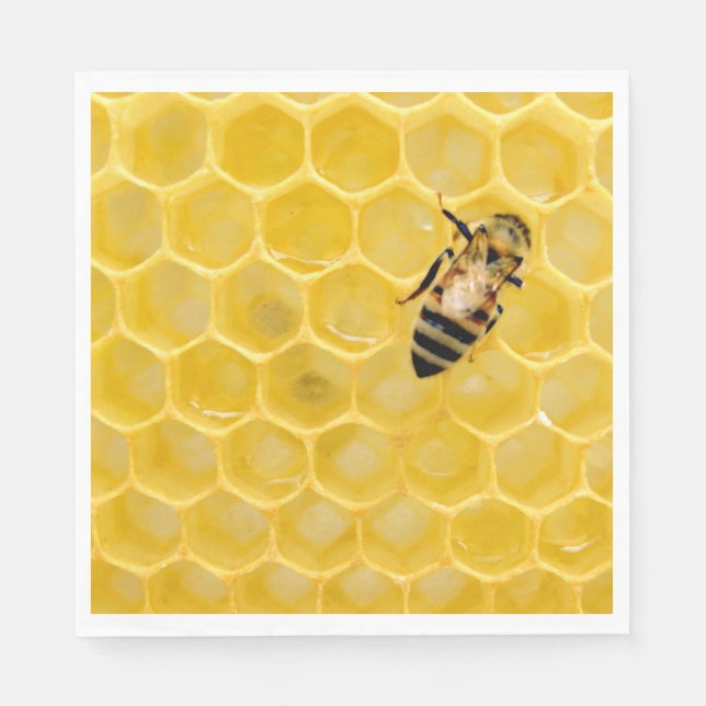 bee and honeycomb napkin (Front)