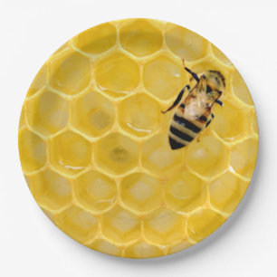 bee and honeycomb paper plate
