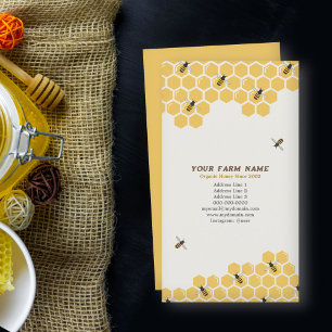 Bee and Honeycomb Pattern Business Card