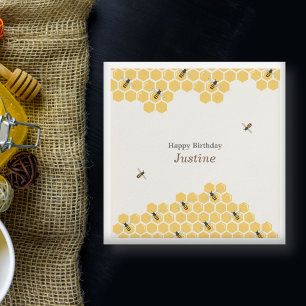 Bee and Honeycomb Pattern Napkin