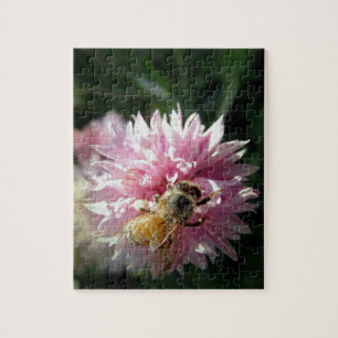 Bee and Pink Flower Jigsaw Puzzle