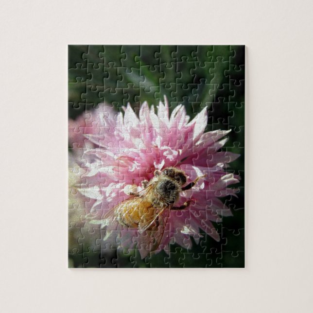 Bee and Pink Flower Jigsaw Puzzle (Vertical)