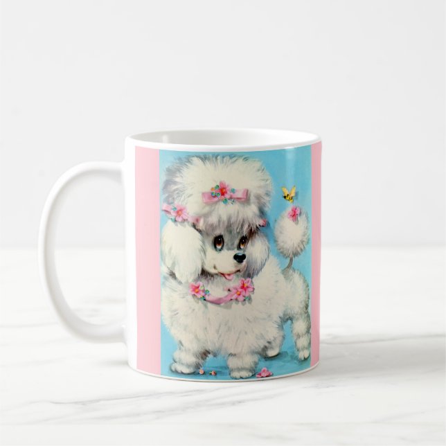 bee and poodle puppy coffee mug (Left)