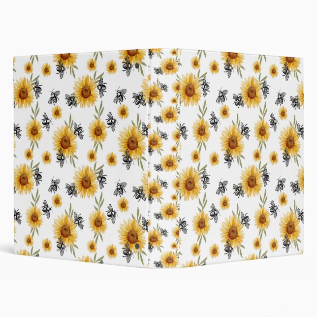 Bee and Sunflower pattern Binder (Background)