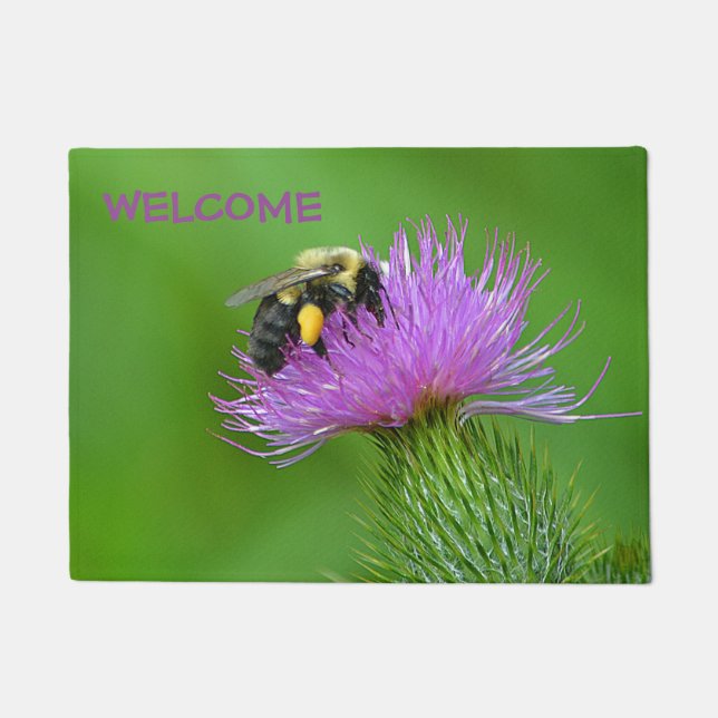 Bee and Thistle Welcome Doormat (Front)
